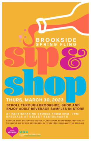 Join the first Sip & Shop of 2023 this Thursday, March 30th from 5 to 7pm! 