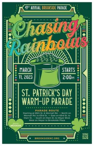 2023 Brookside St. Patrick's Warm Up Parade Sat, March 11th at 2pm