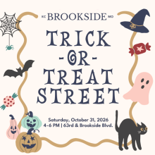 Join the 2026 Brookside Trick or Treat Street is Halloween night from 4 to 6 pm